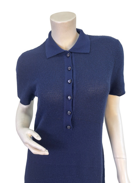 Louis Vuitton Navy Knit Polo Dress