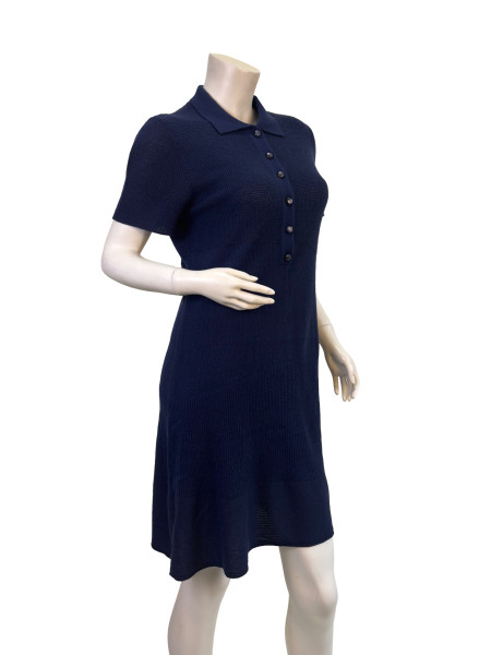 Louis Vuitton Navy Knit Polo Dress