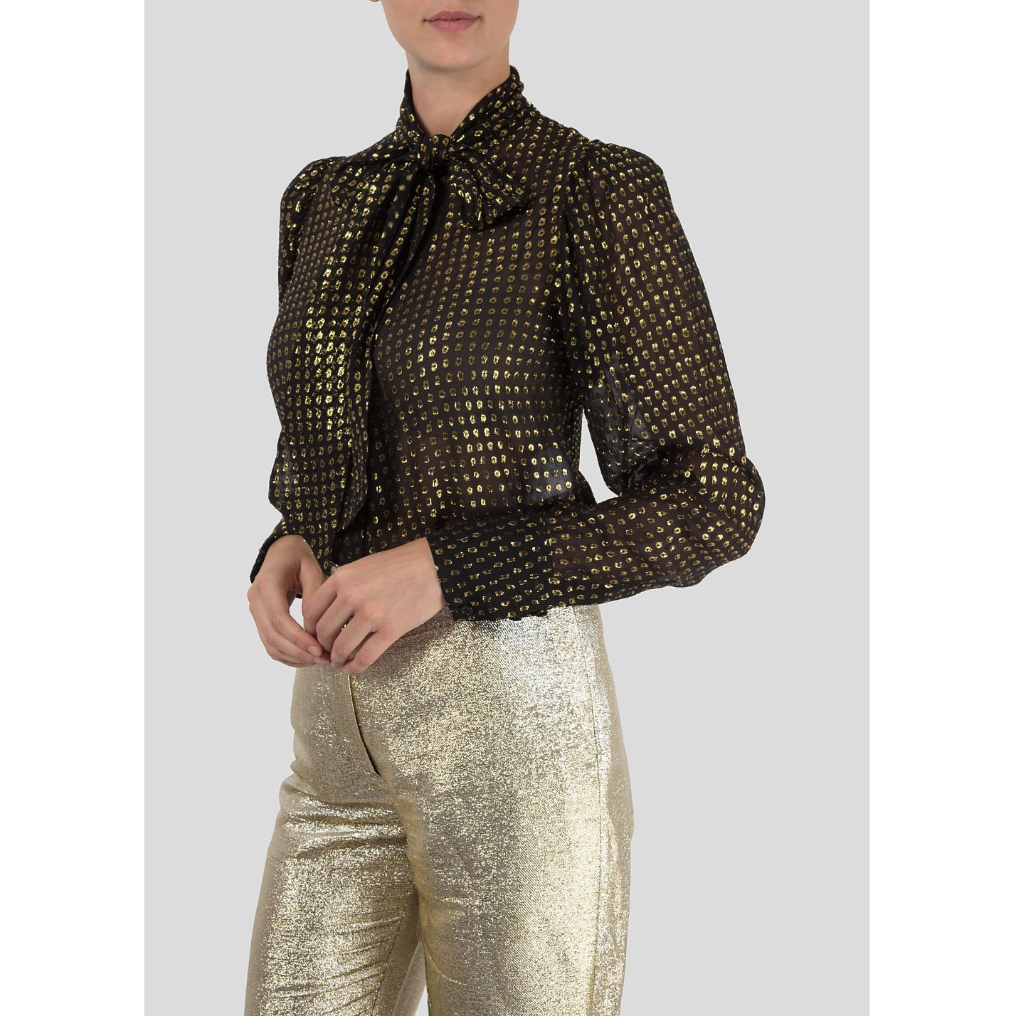 Stella McCartney Metallic Bow Detail Blouse