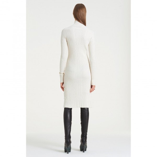PORTS 1961 Micro Ribbed Mock Neck Knit Dress
