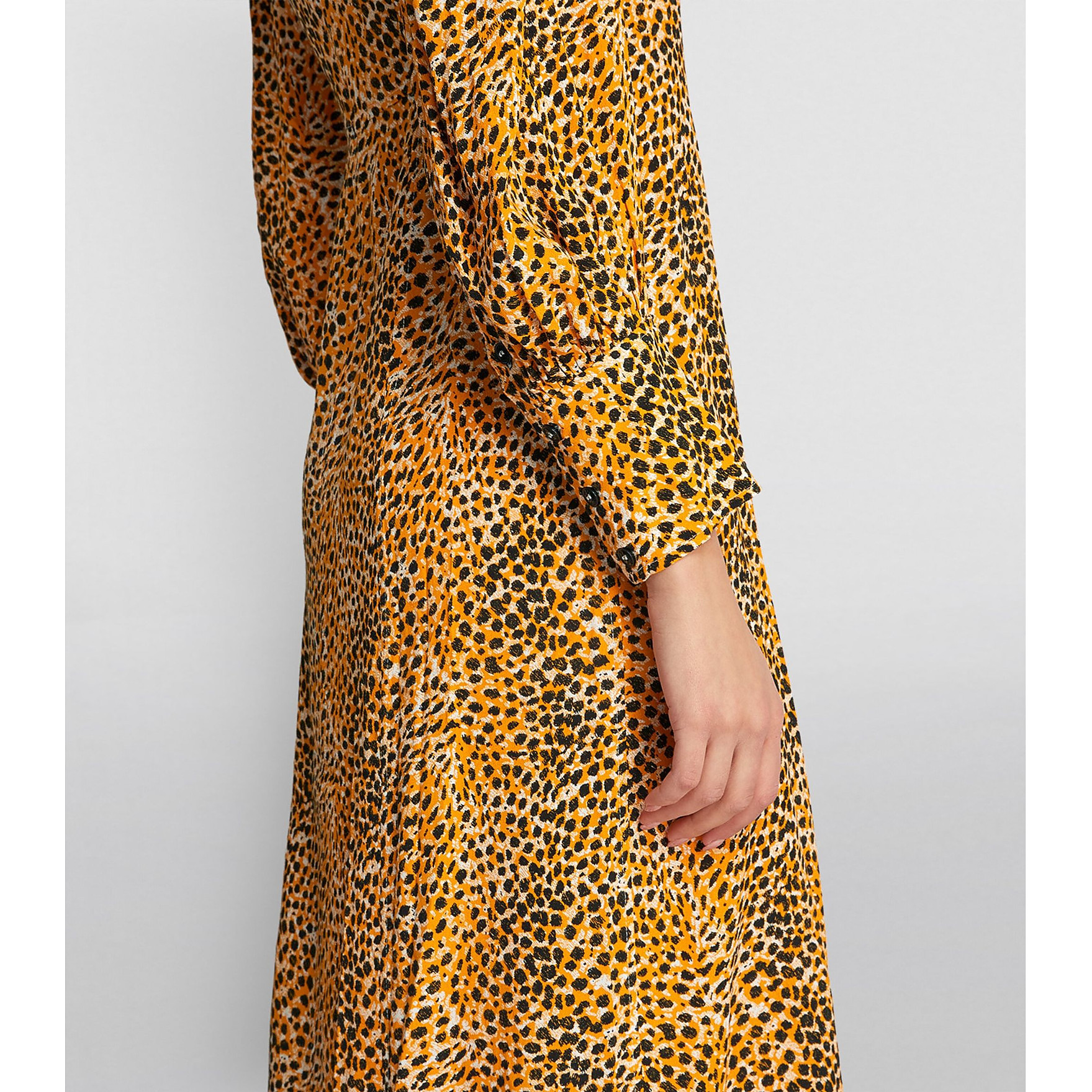 Ganni Collared Leopard Print Dress