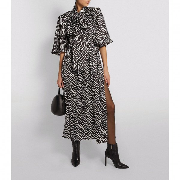 Magda Butrym Zebra Print Midi Dress