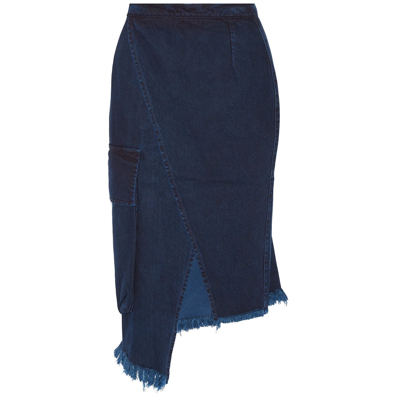 Marques'Almeida Asymmetric Wrap-Effect Denim Skirt