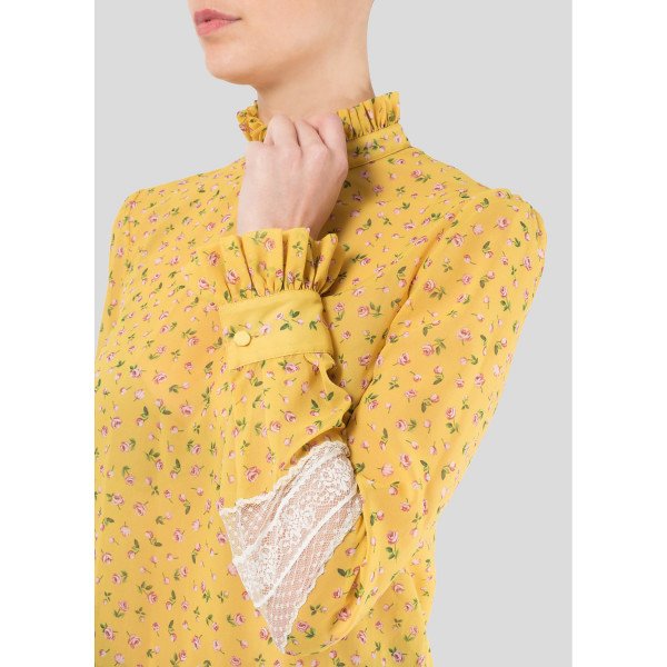 Philosophy Di Lorenzo Serafini Sheer Floral Print Blouse