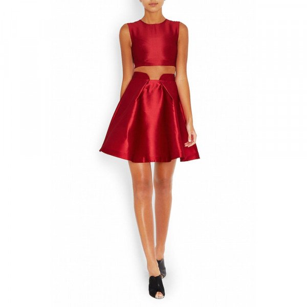 Paper London Pleated Satin Skirt