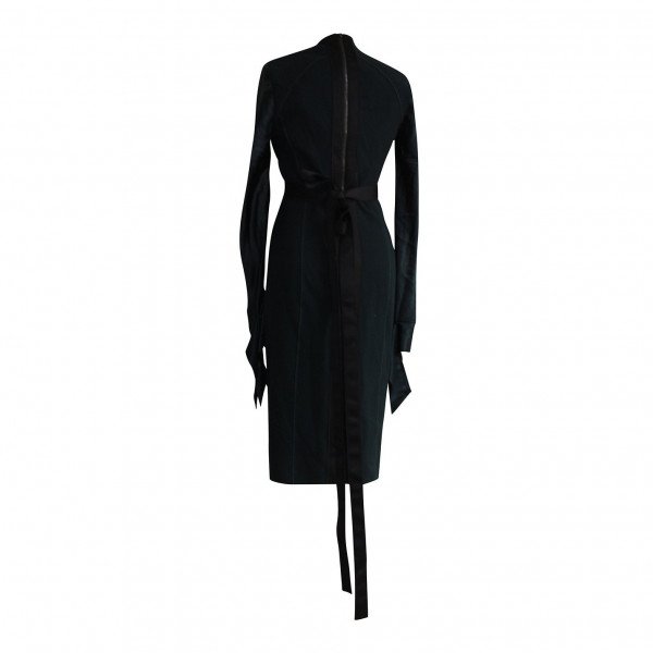 Amanda Wakeley Satin-Sleeve Belted Dress