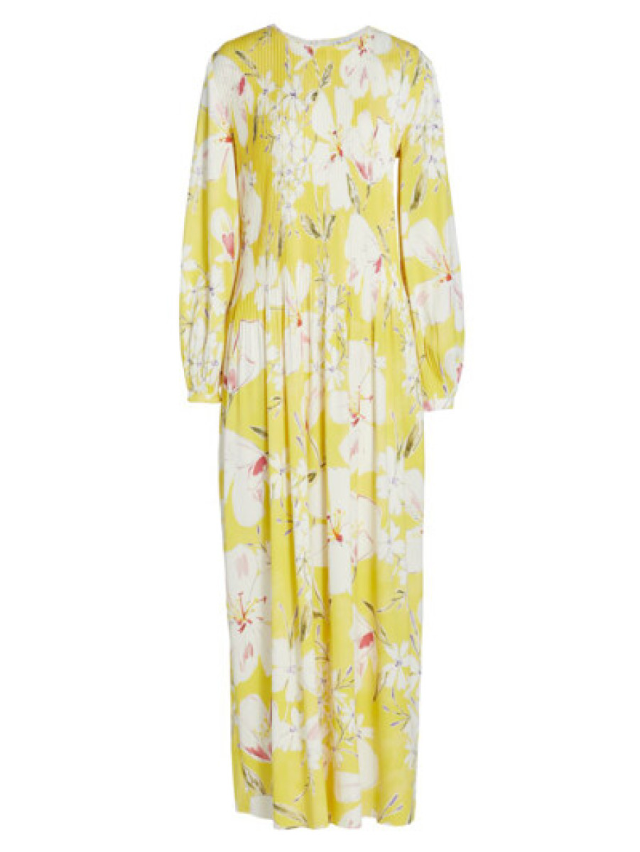 Loro Piana Loro Piana Abito Ailea Silk Flower Dress In Fancy Lemon