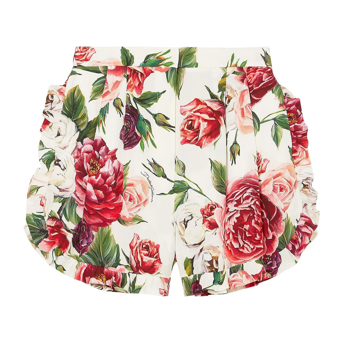 DOLCE & GABBANA Floral Print Stretch-Silk Shorts