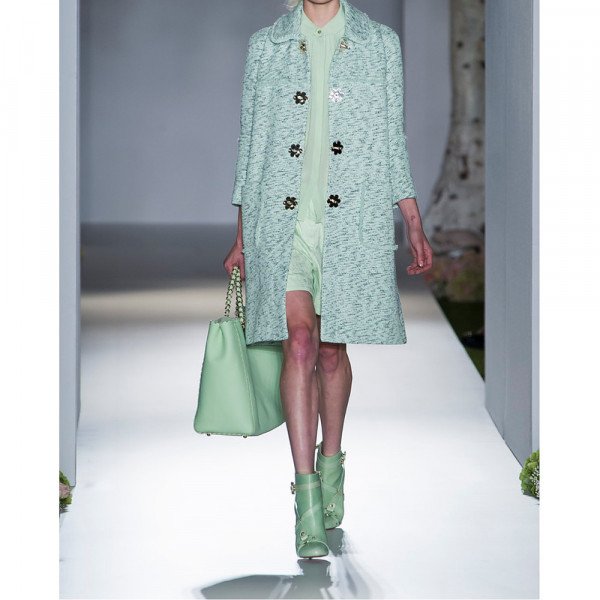 Mulberry Frayed Tweed Coat