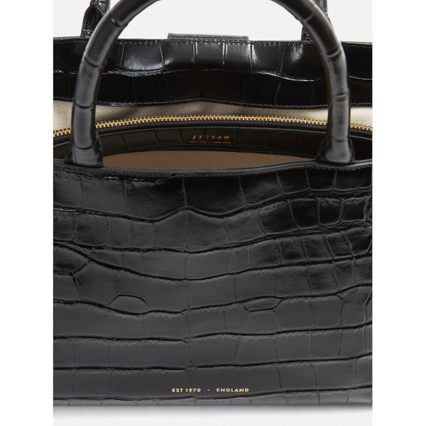 Jigsaw Adela Croc Leather Tote