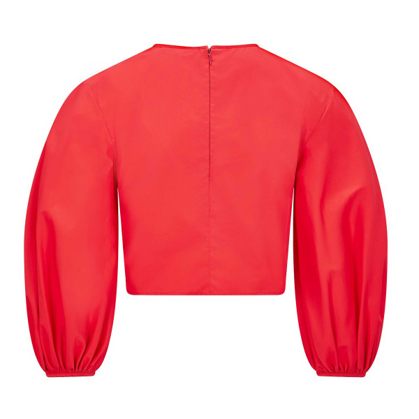 FEMPONIQ Puff Sleeve Cropped Cotton Top