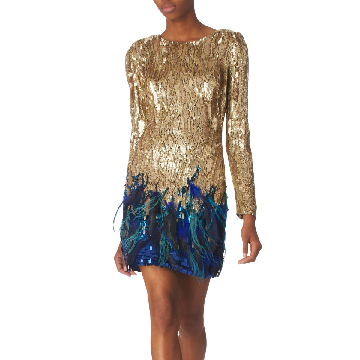 Matthew Williamson Matthew Williamson Gold Sequin Cocktail Dress