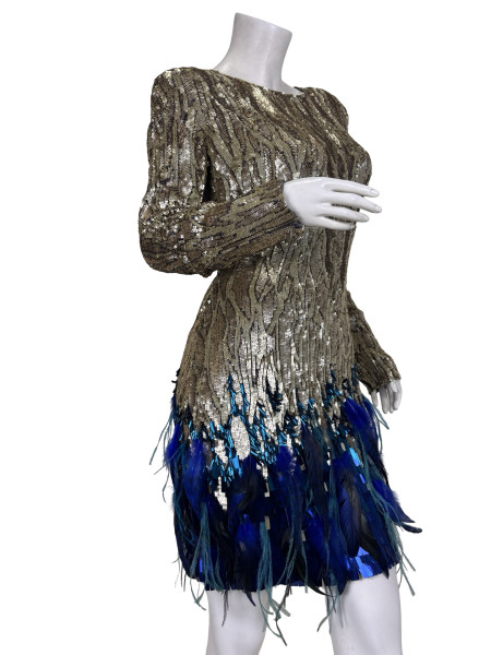 Matthew Williamson Matthew Williamson Gold Sequin Cocktail Dress