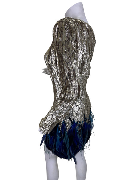 Matthew Williamson Matthew Williamson Gold Sequin Cocktail Dress