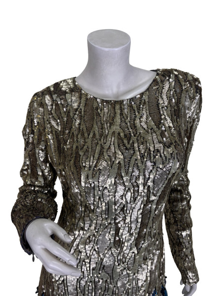 Matthew Williamson Matthew Williamson Gold Sequin Cocktail Dress