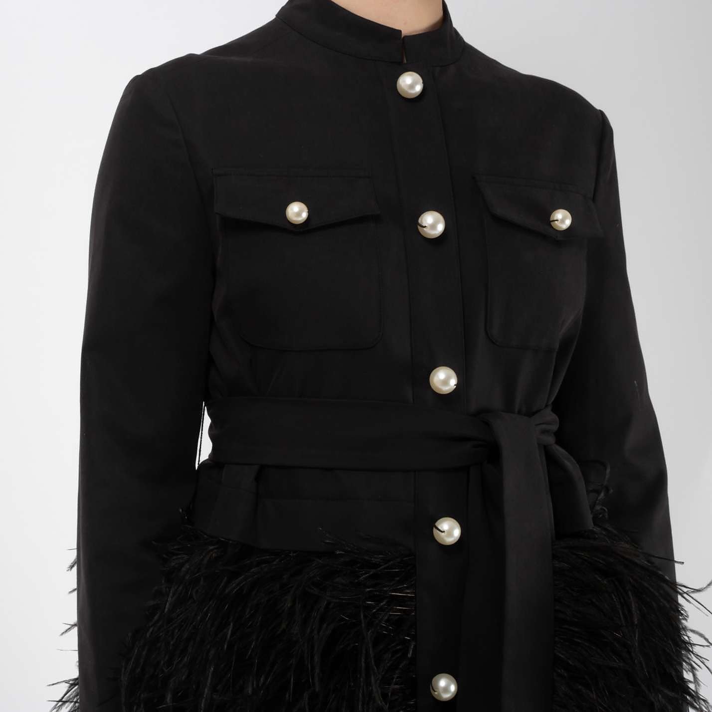 Rent Or Buy Huishan Zhang Feather Detail Coat From Mywardrobehq Com