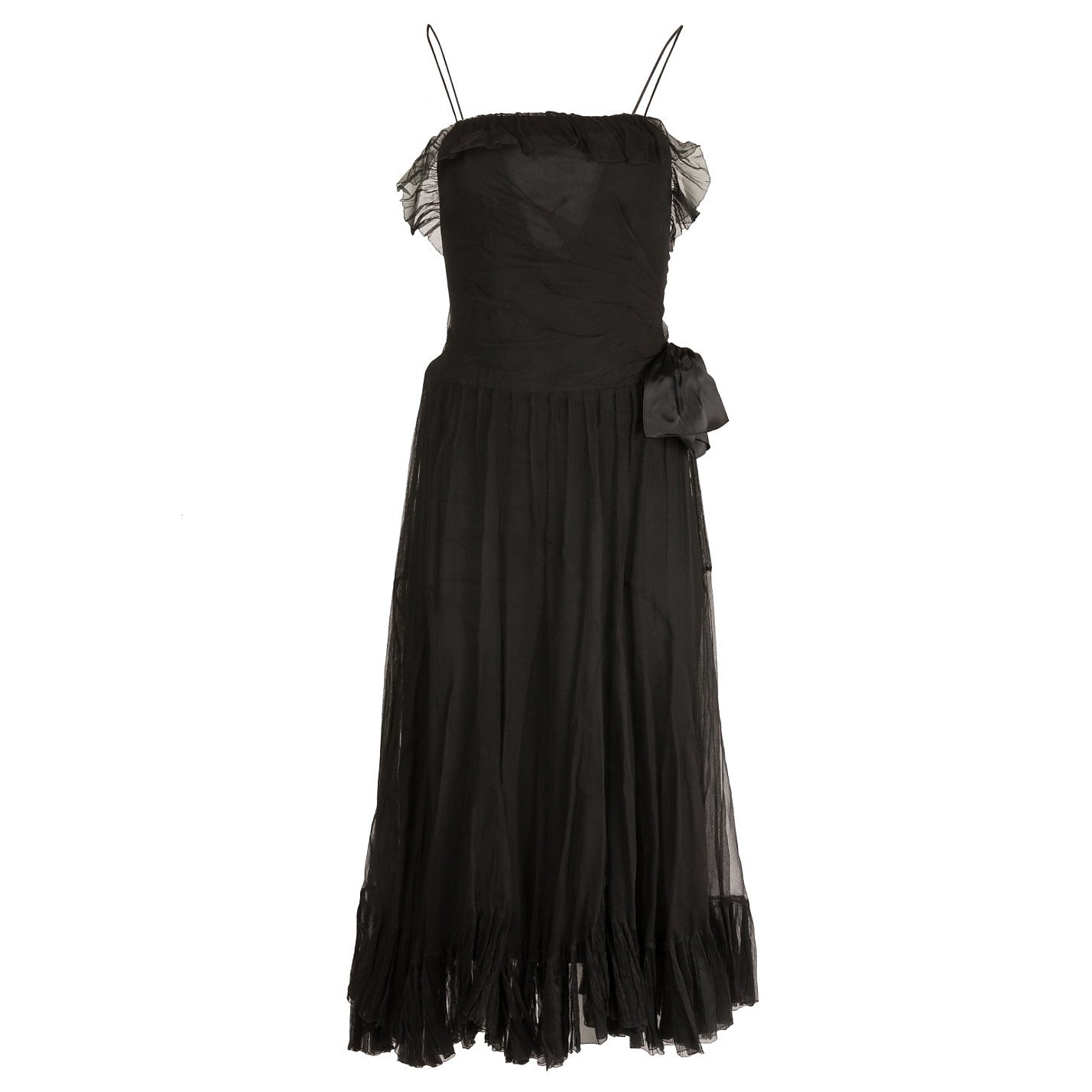 Vintage Couture Sleeveless Silk Dress