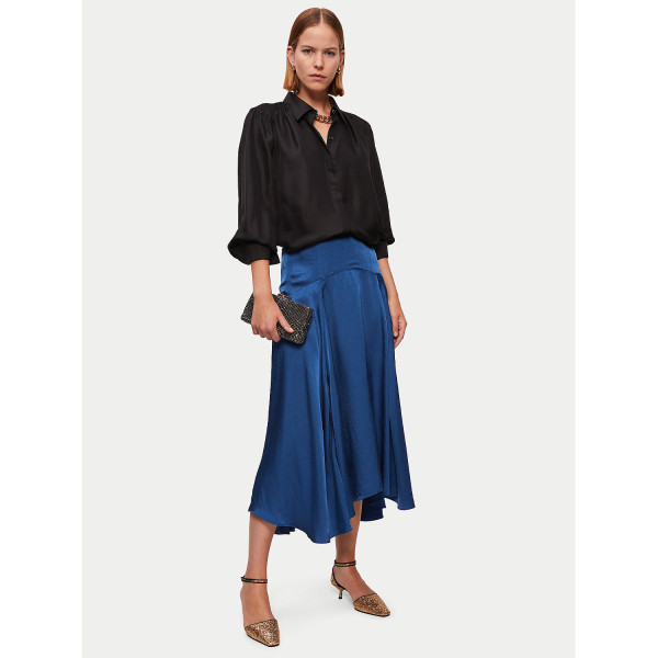 Jigsaw Hammered Satin Midi Skirt