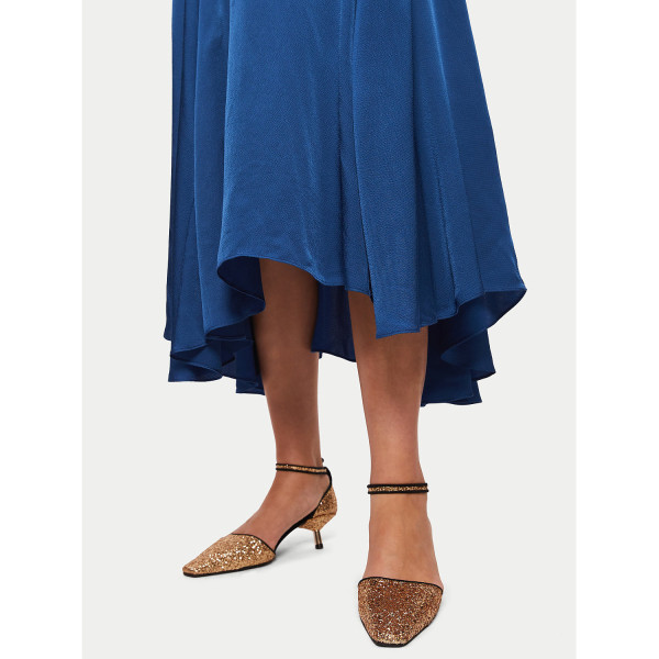 Jigsaw Hammered Satin Midi Skirt