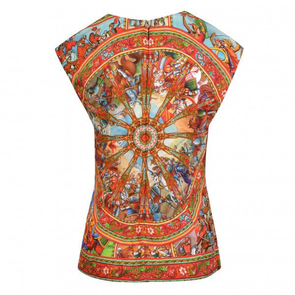 DOLCE & GABBANA Knights Print Sleeveless Top