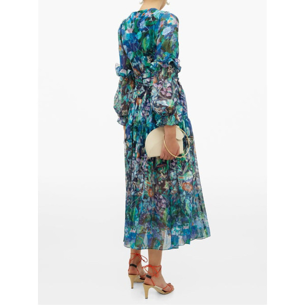 Peter Pilotto Floral-Print Metallic Silk-Georgette Midi Dress