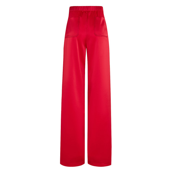 Serena Bute The Flat Fronted Jogger - Lipstick Red & Black Plant Based Satin