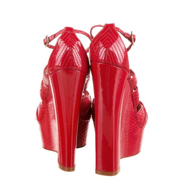 Dior Snakeskin Wedge Sandals