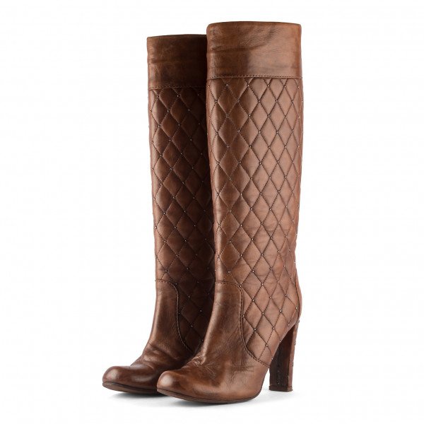 Viktor & Rolf Quilted Leather Knee High Boots