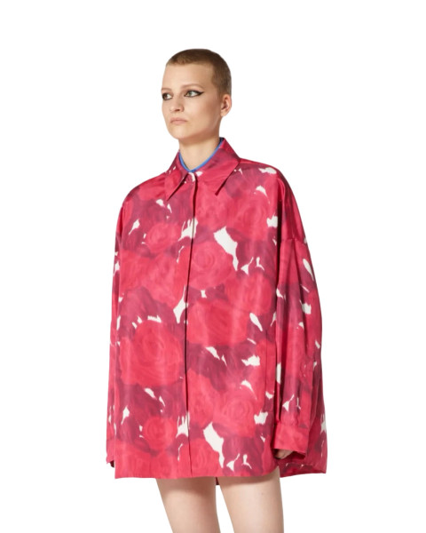 Valentino Silk Shirt – Red Rose Print