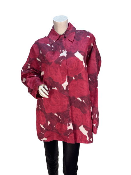 Valentino Silk Shirt – Red Rose Print