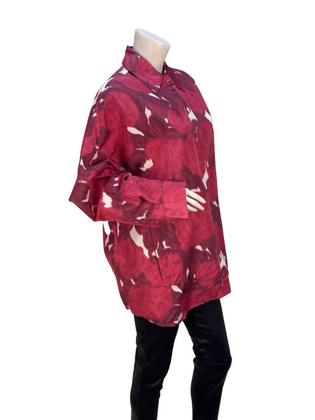Valentino Silk Shirt – Red Rose Print