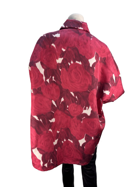 Valentino Silk Shirt – Red Rose Print