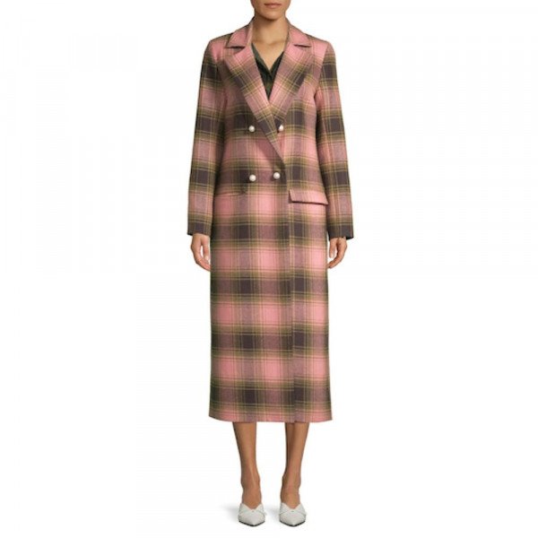 Mother of Pearl Mable Checked Wool Coat