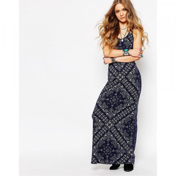 Ralph Lauren Bandana Print Jersey Maxi Dress