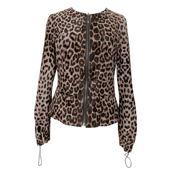 Amanda Wakeley Ocelot Print Calf Skin Panelled Jacket