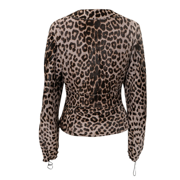 Amanda Wakeley Ocelot Print Calf Skin Panelled Jacket