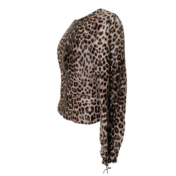 Amanda Wakeley Ocelot Print Calf Skin Panelled Jacket