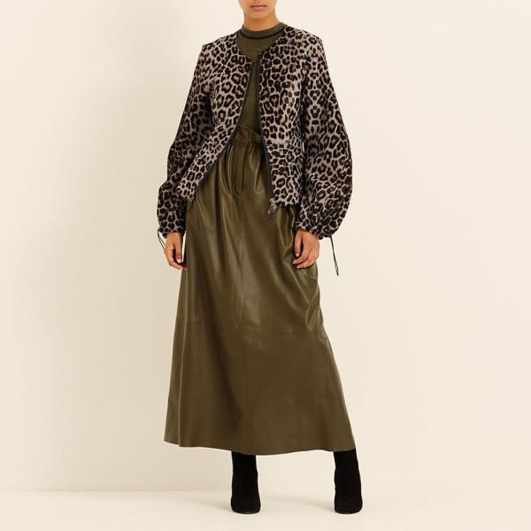 Amanda Wakeley Ocelot Print Calf Skin Panelled Jacket