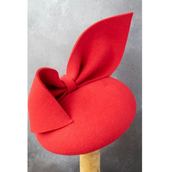 Lillibets Millinery Lillibets Millinery Red Felt Hat Fascinator