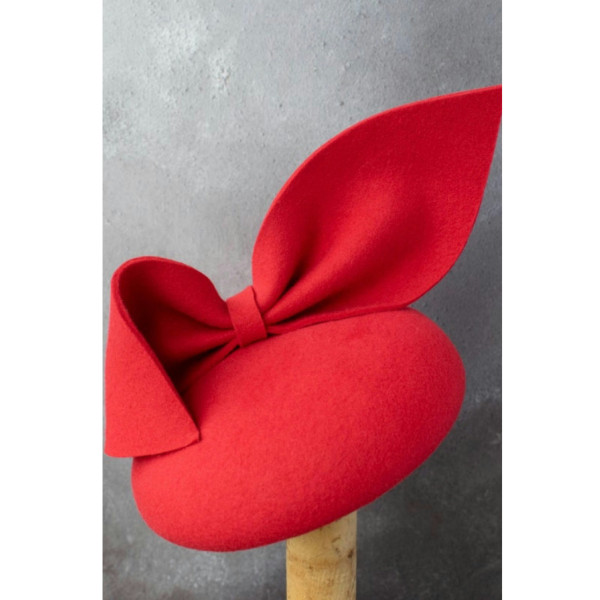 Lillibets Millinery Lillibets Millinery Red Felt Hat Fascinator