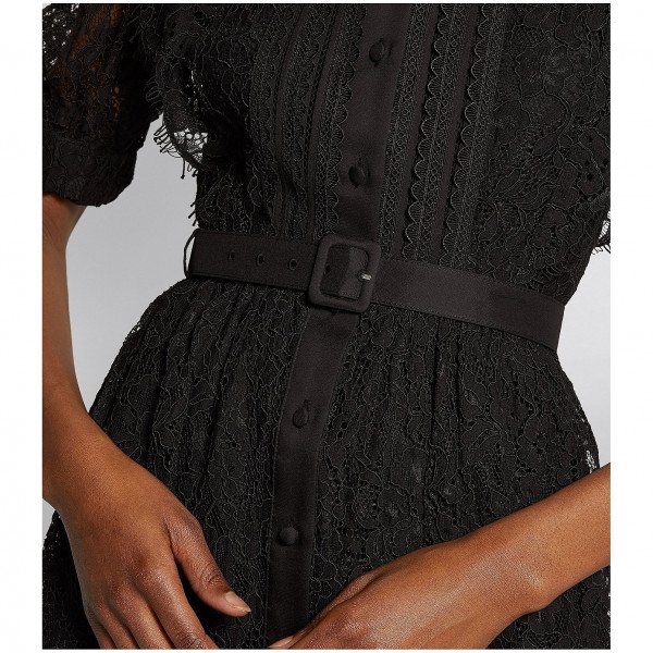 Self-Portrait Short-Sleeved Lace Midi Dress