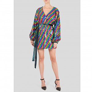 Rainbow Sequin Wrap Dress