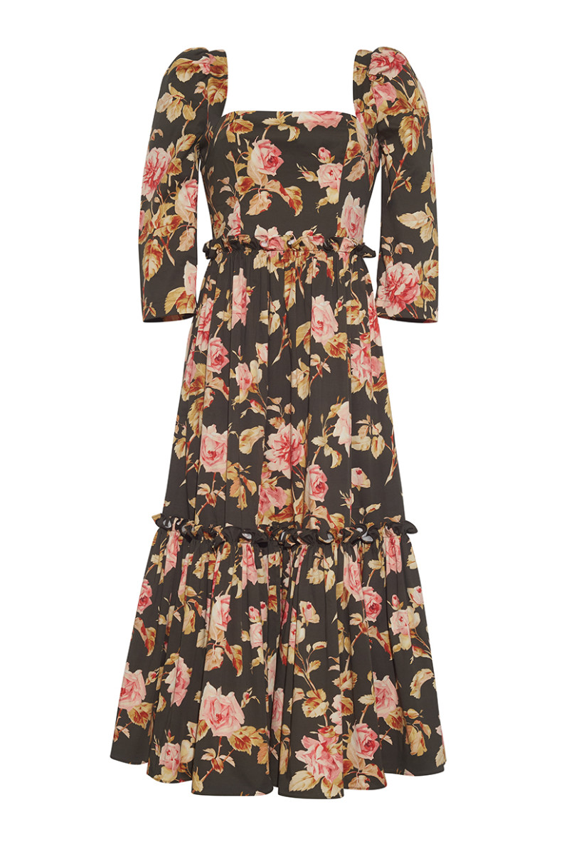 Cara Cara NYC Blue Hill Dress, Altha Flora Olive