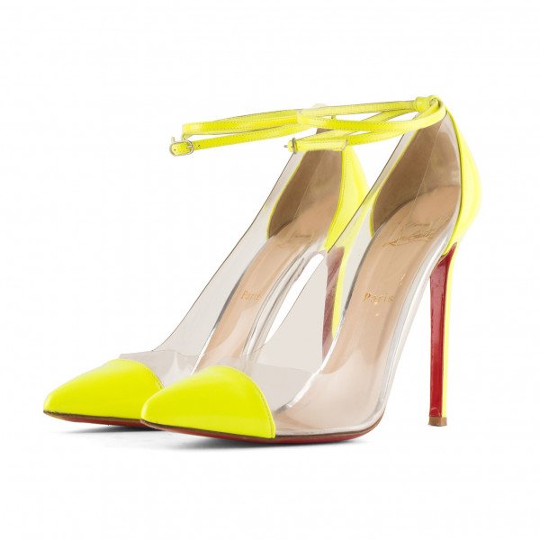 Christian Louboutin Bis Un Bout PVC Ankle Strap Pumps