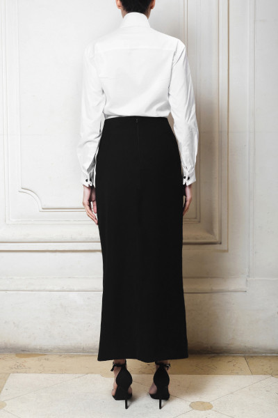 Maison Souraya Maxi Black Skirt With Slit