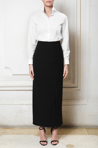 Maison Souraya Maxi Black Skirt With Slit