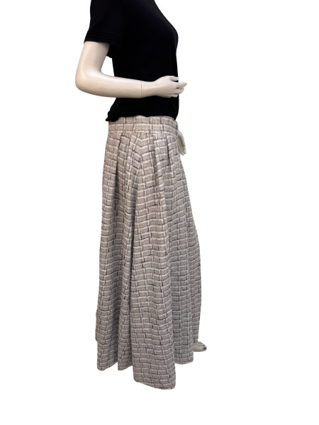 CHANEL Grey Tweed Maxi Skirt