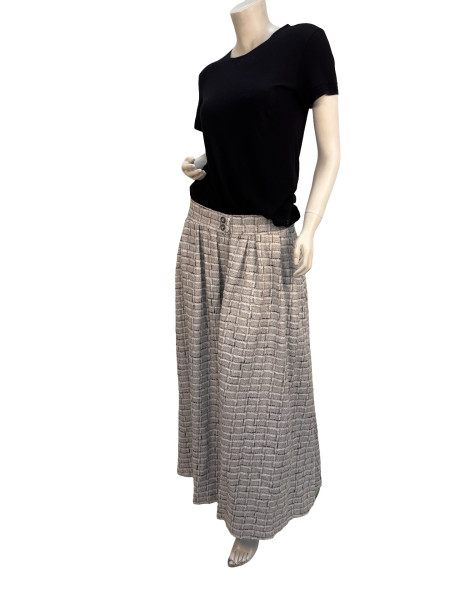 CHANEL Grey Tweed Maxi Skirt