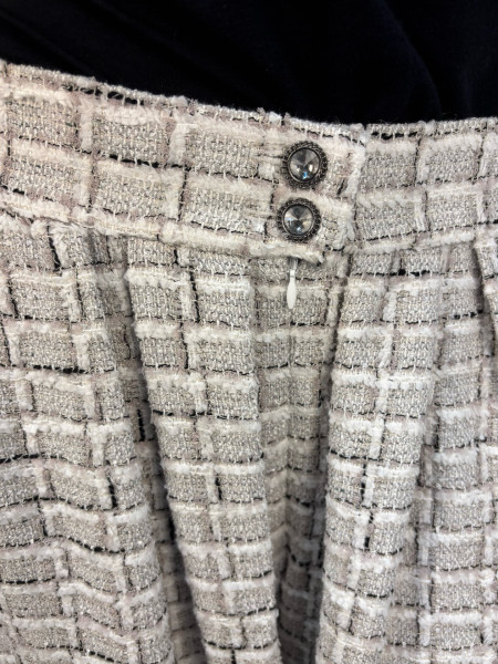 CHANEL Grey Tweed Maxi Skirt