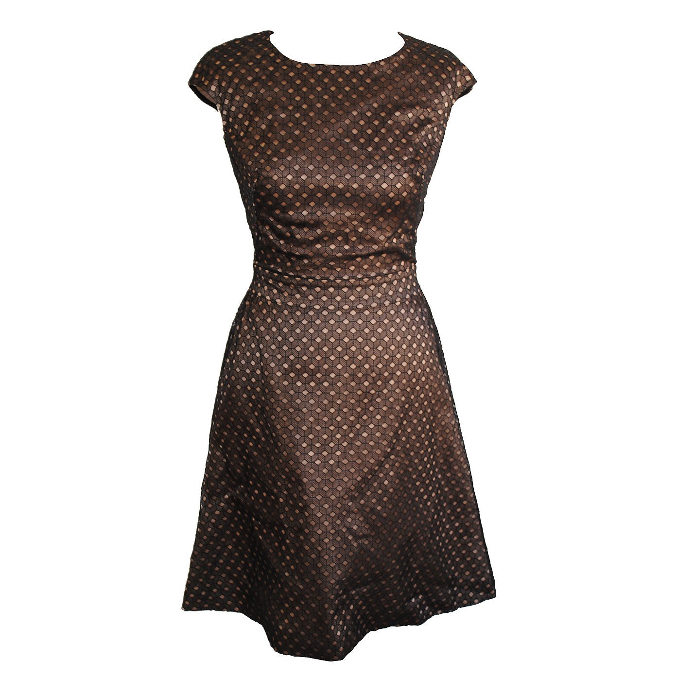 ISSA Cap-Sleeve Geometric Dress